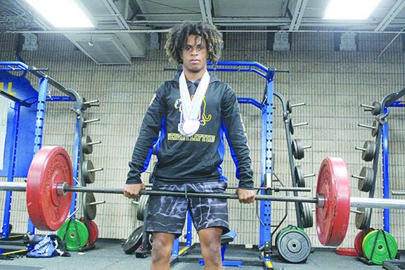Palatka junior Ishmael Foster was a competitor in the FHSAA 1A boys weightlifting championship for the third straight year. (MARK BLUMENTHAL / Palatka Daily News)