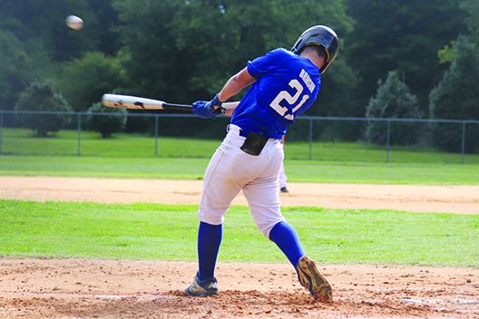 Tyler Brinson had one of Melrose’s 10 hits Saturday in its 15-and-under Babe Ruth All-Star team triumph over Gilchrist, 15-0, at the South Columbia Sports Complex, Fort White to win the Small State Invitaitonal title at that level. (Submitted / Priscilla Screen)