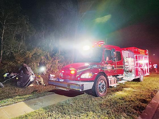 Putnam County Fire Rescue Local 3529 – A fire truck is parked at the scene of a traffic crash Tuesday morning in Interlachen.