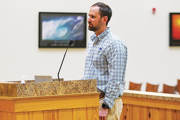 SARAH CAVACINI/Palatka Daily News – Project Development Engineer Justin Garland talks to the Putnam County Board of Commissioners this week about potential improvements to the area’s roadways.
