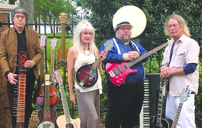 Submitted photo. New Moon Ramblers will perform from 7-9 p.m. Saturday at the Larimer Arts Center in Palatka. The band includes, from left, Arvid Smith, Sandie Lythgoe, Jeremy Doggs and Wingo Johnson.