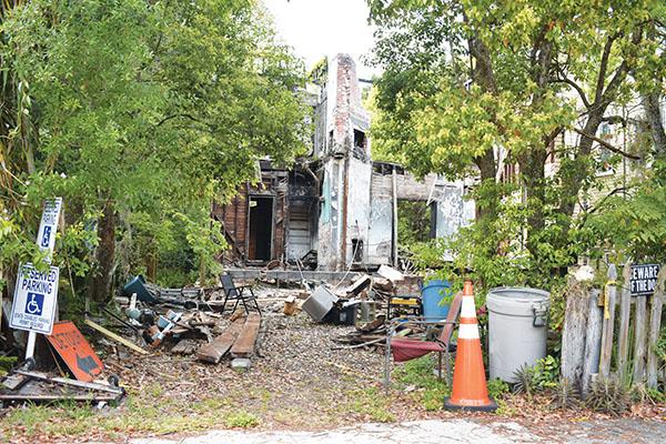 BRANDON D. OLIVER/Palatka Daily News – The dilapidated structure at 512 Emmett St. in Palatka is one of the fire-damaged properties in the city that is the subject of a code enforcement case. 