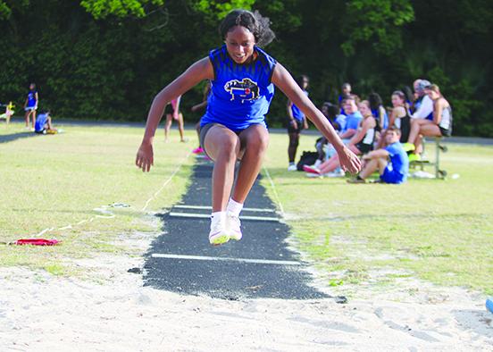 Palatka Junior-Senior High School’s Destiny Williams could be a strong contender to go far this postseason in the triple jump and high jump. (MARK BLUMENTHAL / Palatka Daily News)