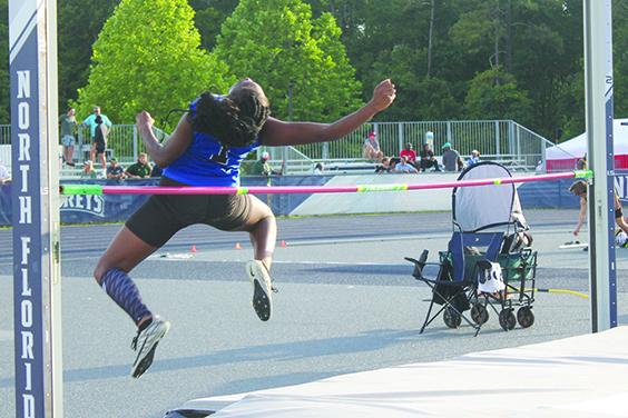 Palatka's Destiny Williams, here competing in last year's FHSAA 2A track and field championship in the high jump, qualified again in the same event after winning the Region 2-2A championship Tuesday at Mount Dora Christian School.