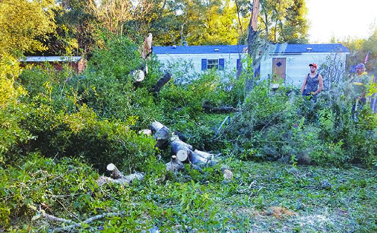 A severe storm knocked down trees and caused property damage Saturday in West Putnam.