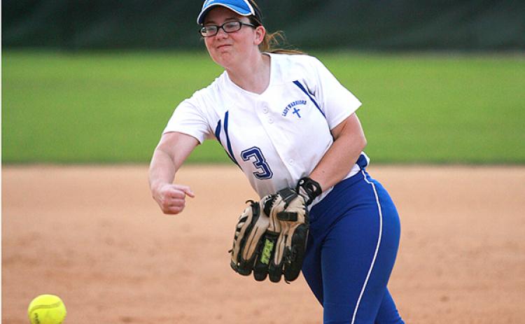 Missy Moody pitches for Peniel Baptist Academy in the 2014 District 3-2A softball championship at Rotary Park against Lecanto Seven Rivers Christian on April 17, 2014. (Daily News file photo)