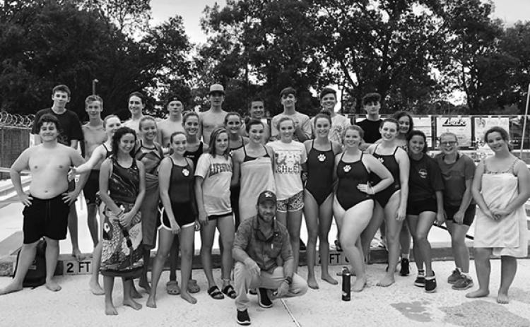 Above, Palatka swimmers were 9-1 (boys) and 6-4 (girls) in 2019 under Daily News Coach of the Fall recipient Josh White (kneeling). (Photo submitted)