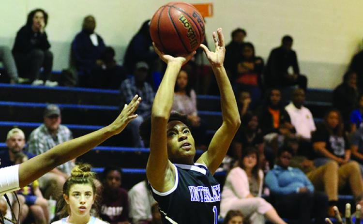 Pictured in last week’s district semifinal, Malea Brown scored 20 points for Interlachen Thursday. (GREG OYSTER / Special To The Daily News)