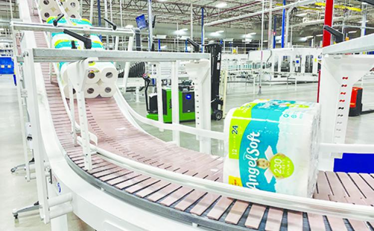 Angel Soft bath tissue rolls off the production line at Georgia-Pacific’s mill in Palatka. The company said it’s prepared to meet consumer demand caused by coronavirus fears.
