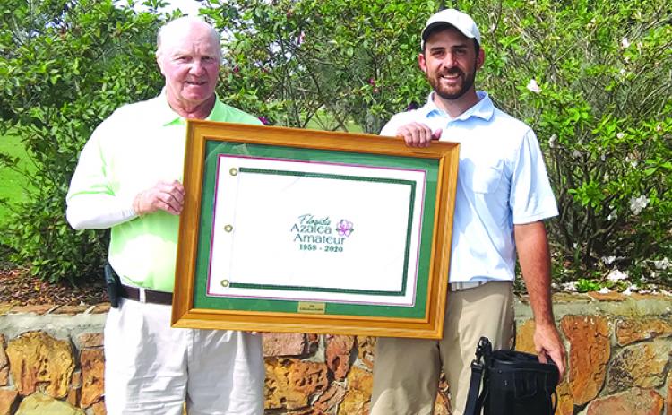 From left: David Cox, president of the Palatka Men’s Golf Association, and 2020 Florida Azalea Amateur champion Ryan Terry. (DANNY HOOD / Special To The Daily News)