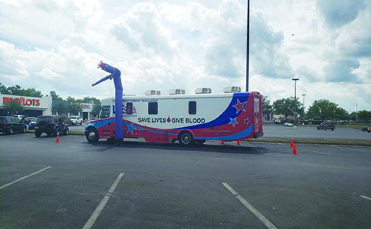 A LifeSouth bloodmobile is set up for blood donors Monday at a shopping center in Palatka. LifeSouth said it is in critical need of blood donors.