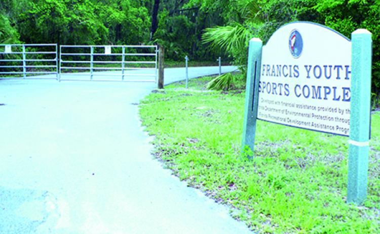 Like so many other facilities that host various youth sports leagues, Francis Youth Complex, host to the Palatka Babe Ruth baseball and softball teams, is closed until further notice. (MARK BLUMENTHAL / Palatka Daily News)