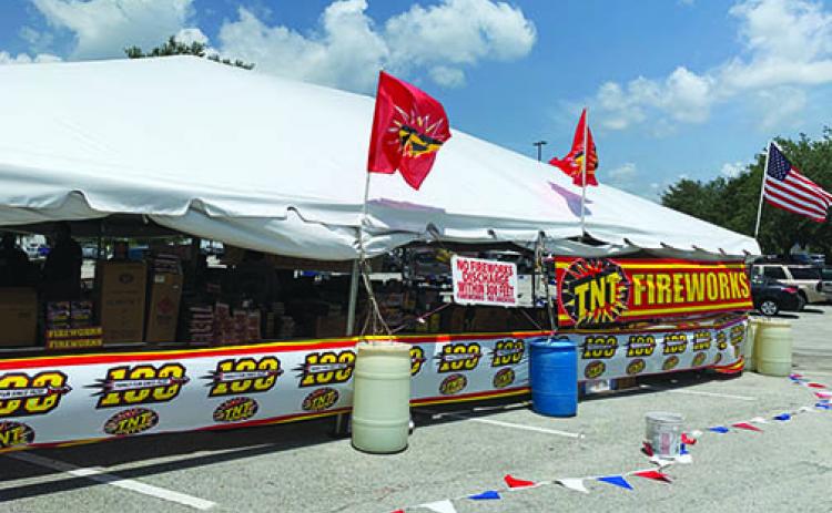 TNT Fireworks stand in the Walmart parking lot off State Road 19.