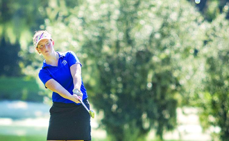 Palatka High School golfer Julie Wilhite, shown during a match last season, shot a 103 to lead the Panthers in the regional tournament on Tuesday. (Daily News file photo)