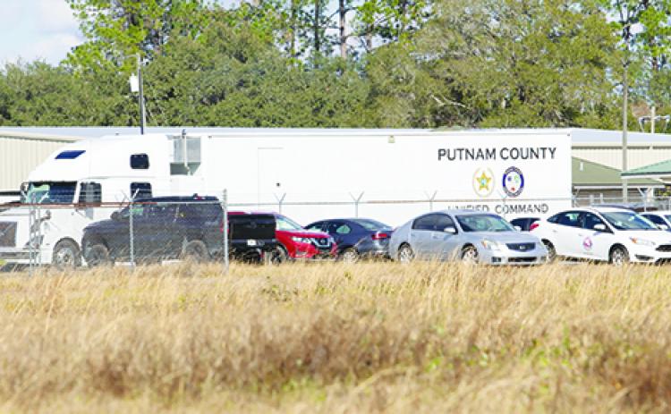 The Putnam County Unified Command Center sits at the county’s vaccine distribution site Tuesday as county officials begin Moderna vaccinations.