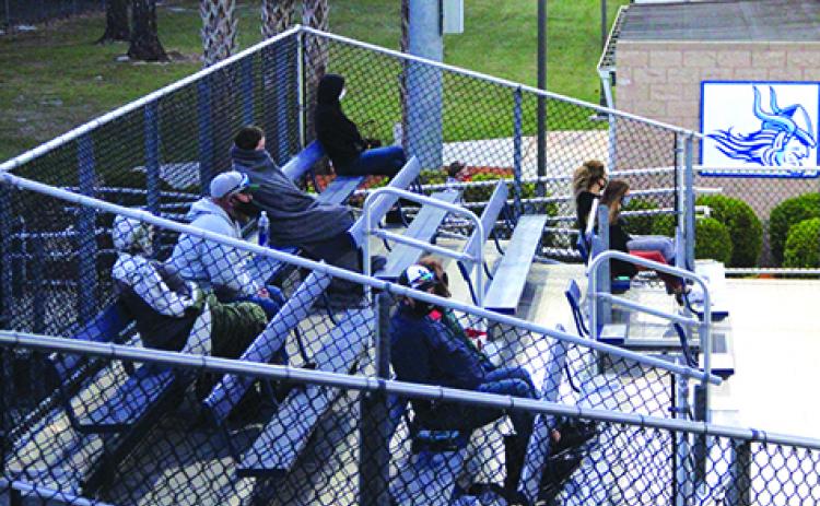 Fans sit in the bleachers at Tindall Field at a St. Johns River State College baseball game on March 8 against Lake-Sumter. (ANTHONY RICHARDS / Palatka Daily News)