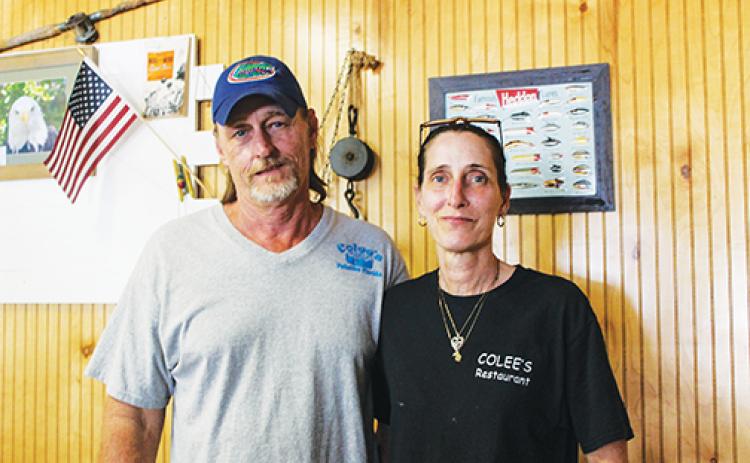 Bernard and Stacy Colee, owners of Colee’s Restaurant in Palatka, stand inside their Crill Avenue establishment Thursday after a busy morning serving customers while being drastically understaffed.