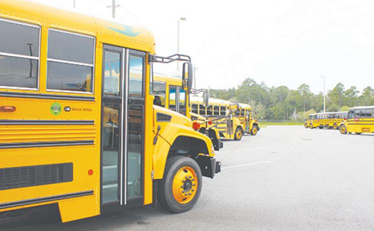 No one was hurt when a school bus and an SUV were involved in a crash.