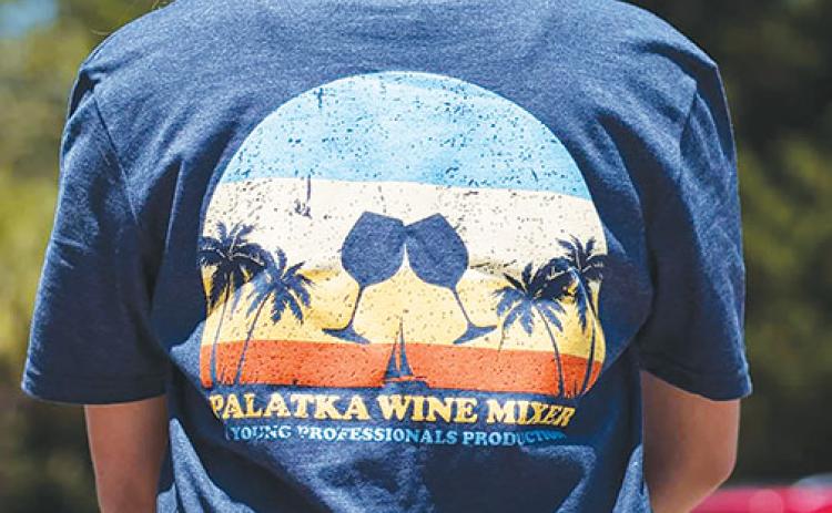 A T-shirt advertises the Palatka Wine Mixer, which will take place Saturday along the riverfront.