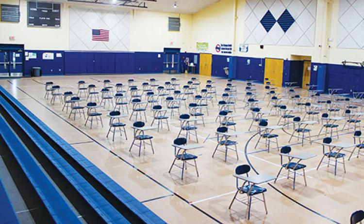 The Q.I. Roberts Junior-Senior High School gymnasium is empty Thursday afternoon but with hurricane season having begun Tuesday, residents could use it as a hurricane shelter if necessary.