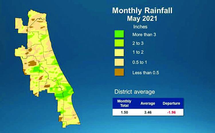 Rainfall amounts for May.