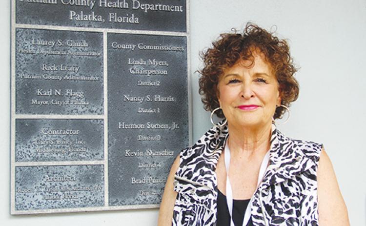 Contact tracer Janet Vermilya stands outside the Florida Department of Health in Putnam County on Thursday.