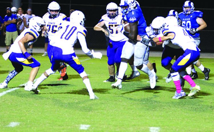 Interlachen quarterback Reggie Allen Jr. has gone over the 1,000-yard mark on the season on the ground, including 774 yards in the last three games, all victories. (MARK BLUMENTHAL / Palatka Daily News)