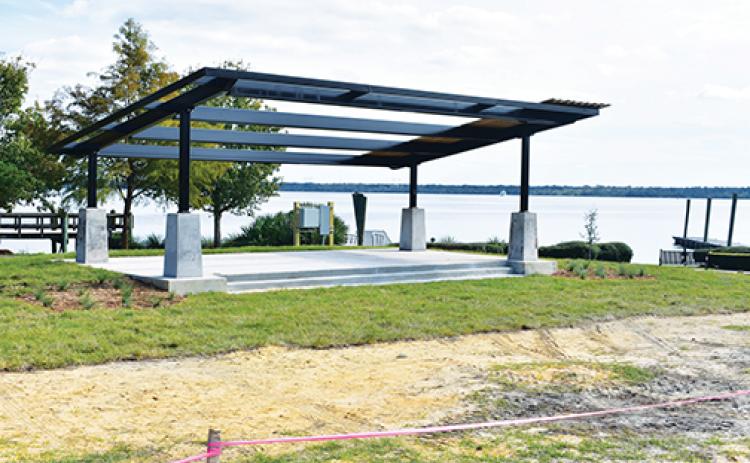 The new amphitheater under construction at the Palatka riverfront is in need of a roof completion, among other items, before it is opened to the public.