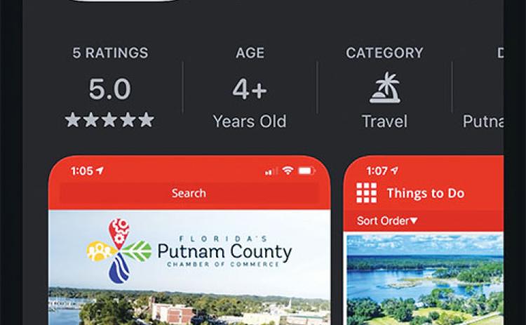 This photo gives a peek of what the new Visit Putnam County Florida app will offer Putnam residents, guests and prospective visitors. The app is available for download on Apple and Android devices.