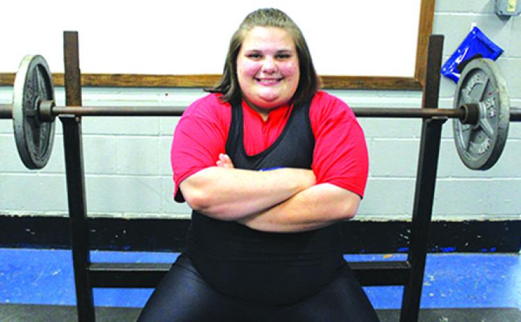 Interlachen’s Marissa McKibben was not only the county and district champion at the unlimited weight class last year, she took fourth at the state 1A meet as well. (MARK BLUMENTHAL / Palatka Daily News)