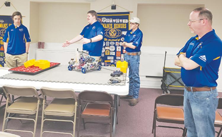 The Palatka High robotics team participates in a previous competition.