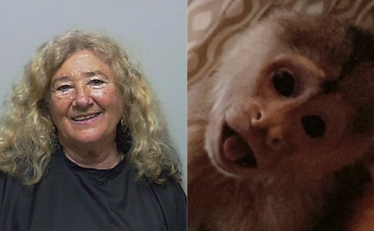 Joan Newberger and "Sally the Monkey"