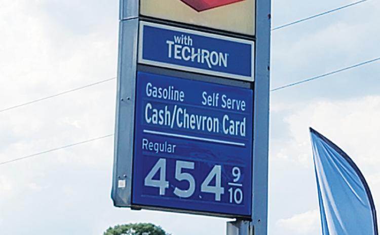 The Chevron Express gas station at the corner of Moseley Avenue and U.S. 17 in Palatka shows gas prices have reached more than $4.50 a gallon.