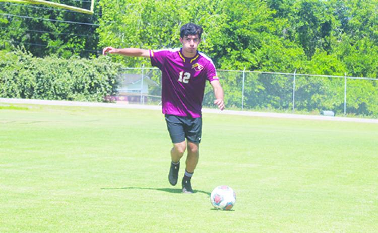 Crescent City’s Jesus Cruz scored 26 goals to lead the Raiders to a District 5-3A championship game bid, the Raiders’ seventh straight district boys soccer final. (MARK BLUMENTHAL / Palatka Daily News)