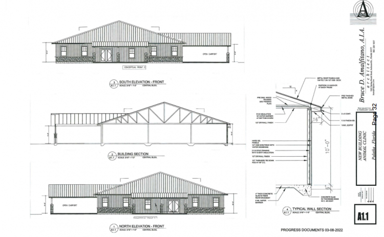 Design renderings courtesy of Bruce D. Amalfitano, A.I.A. Drawings of the new Putnam County Animal Control facility, which will be located on State Road 19 near the county sheriff's office.