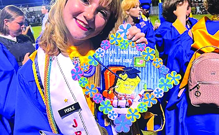 Photos submitted by Becky Poole. Maggie Poole is ready for the next stage of her life  boot camp – as evident by the top of her graduation cap she decorated and wore during the Palatka High School graduation ceremony on June 3. 