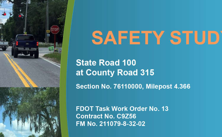 The cover of a safety study draft shows the intersection of State Road 100 and County Road 315.