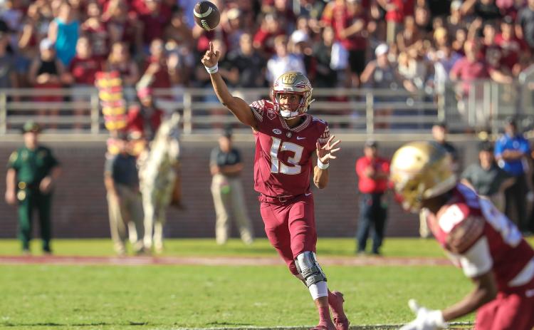Florida State quarterback Jordan Travis has been a part of the success of the 7-3 Florida State football team. (GREG OYSTER / Special to the Daily News)