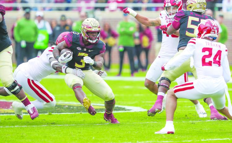 Running back Trey Benson was one of a number of players Florida State benefitted from by using the transfer portal before this season. (GREG OYSTER / Special to the Daily News)
