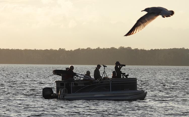 Volunteers count birds on Lake Santa Fe during an annual tally Dec. 15. Photo courtesy of Mark Staples.