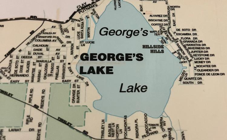 SARAH CAVACINI/Palatka Daily News. Georges Lake, also referenced as George's Lake, is pictured here on a map of Putnam County.