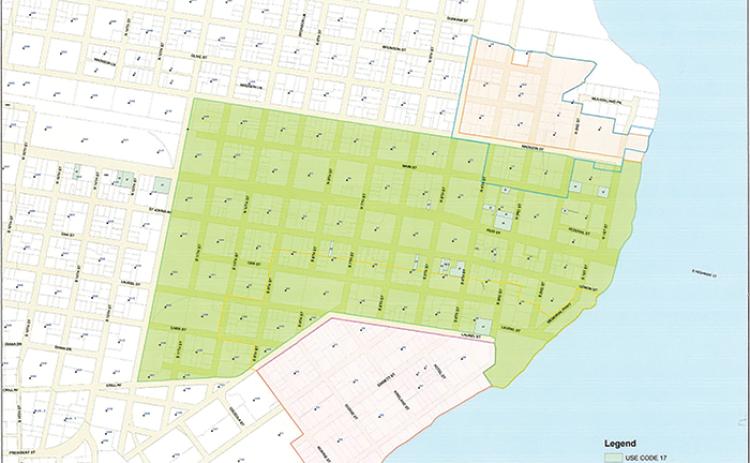 Pictured is a map of the city of Palatka’s three Community Redevelopment Area districts — the North Historic District, South Historic District and Main Street District.
