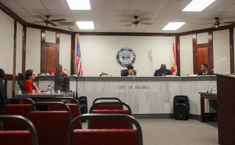 SARAH CAVACINI/Palatka Daily News. The Palatka City Commission has one commissioner, Will Jones, missing Monday evening after he walked out unexpectedly for a few minutes. 