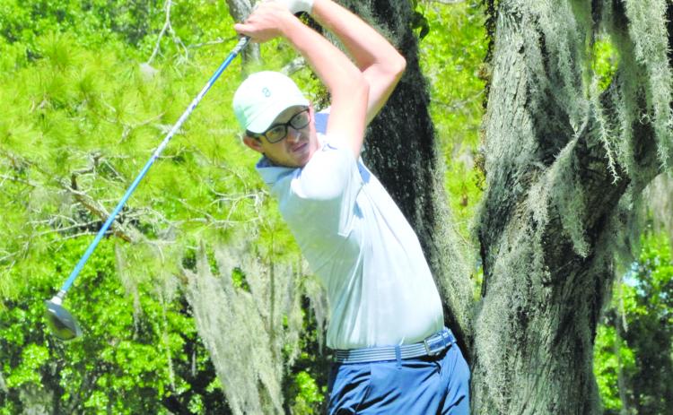 Cody Carroll takes a swing during his win in last year’s Florida Azalea Amateur. (GREG WALKER / Daily News correspondent)