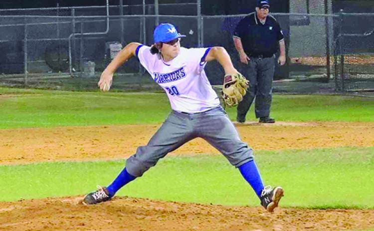 Peniel Baptist Academy’s Luke Oberman struck out 11 batters in his no-hitter Thursday night against Ocala Christian. (RITA FULLERTON / Special to the Daily News)