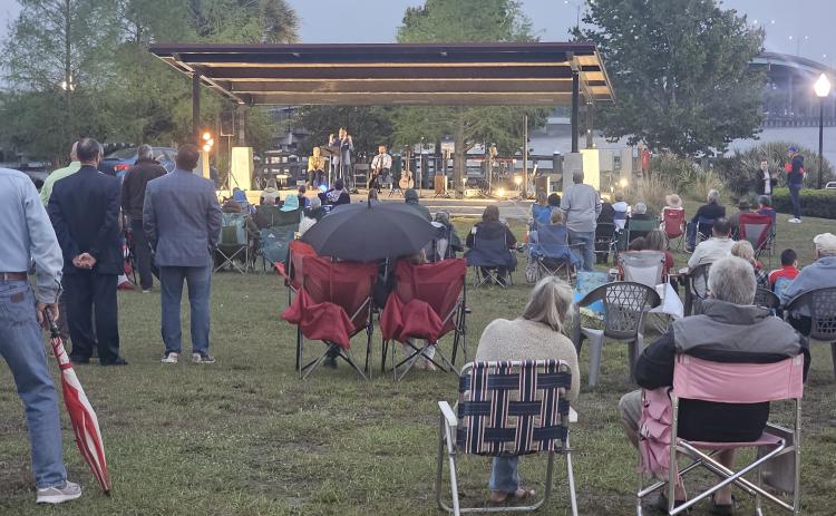 The faithful gather at Riverfront Park in Palatka to celebrate Easter Sunday. The event was well-attended, despite a chill in the air and clouds in the sky. (Shalisha Bynoe/Special to the Daily News)