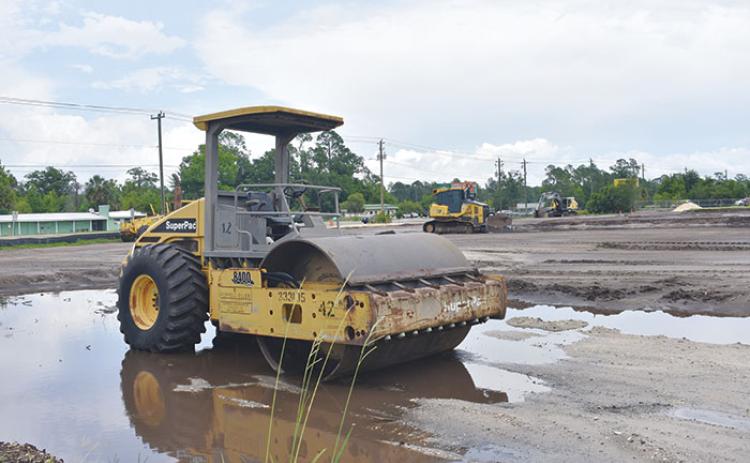 Construction equipment sits at the corner of State Roads 19 and 100 in Palatka, where Wawa will be built.