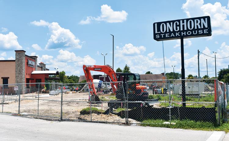 The site of the future LongHorn Steakhouse on State Road 19 in Palatka continues to undergo construction.