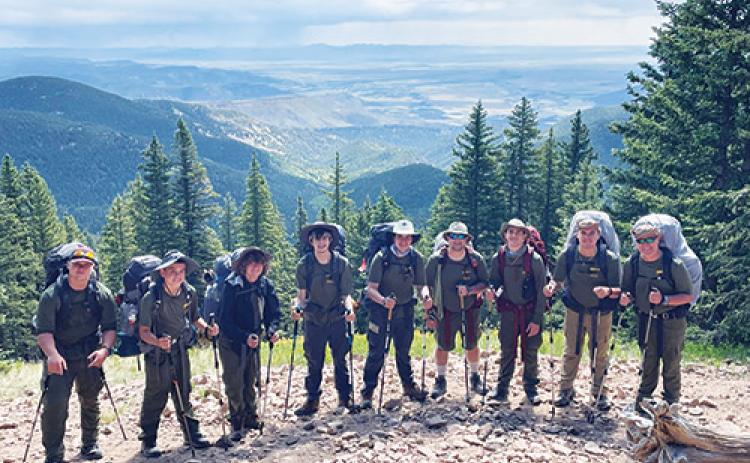 Photo submitted by Joe Wells -- Members of Boy Scouts of America Troop 235 stand together while hiking the Rocky Mountains in New Mexico last month.