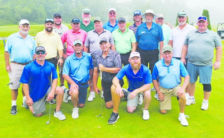 A group of area golfers come together after playing an entire week in western North Carolina. Keenling, from left, are Ashley Holmes, Keith Fleetwood, David DeHart, Josh Dyess and Garry Register. Standing, from left, are Jeff Eledge, Joe Moseley, J.J. Shannahan, Kevin Orr, Greg Jungenberg, Daniel Picard, Greg Bacon, Ray Spofford, Colby Westmoreland, Doug Feltner, Reese Symonds, Rodney Symonds and Chad Comer. Not pictured are Perry Parrish and Clellan Barnes. (Submitted photo)